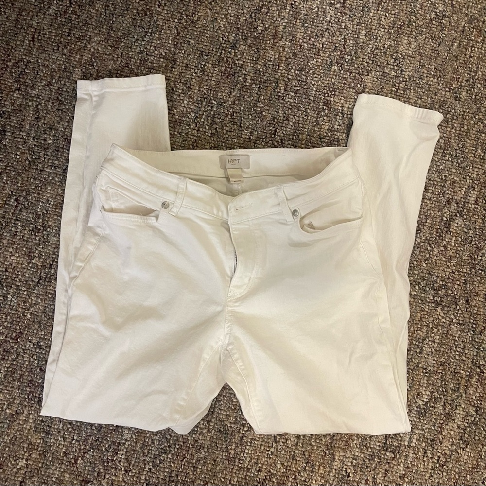 Loft curvy skinny jeans white size 4